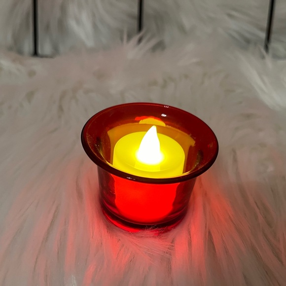 Christmas Decoration: 3 metal Reindeer + 3 red glass candle holders - Picture 4 of 4